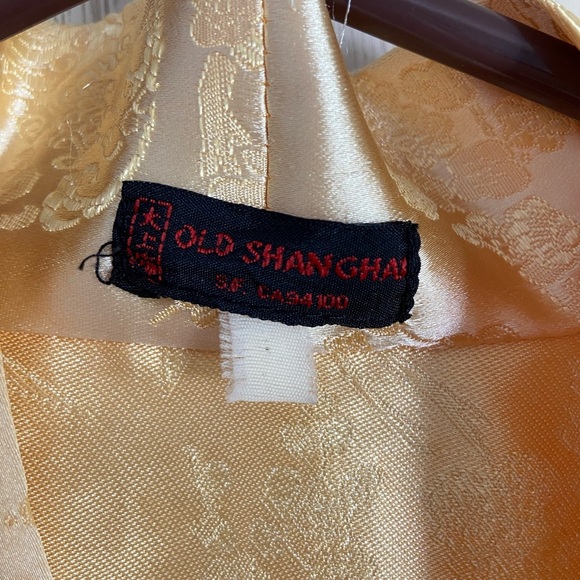 Vintage Old Shanghai San Francisco Gold Brocade Asian Kimono Robe One Size - Picture 4 of 10